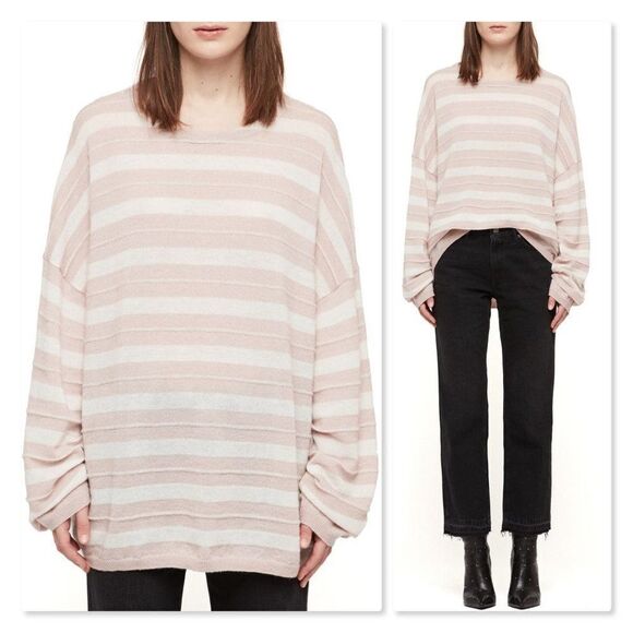 ALLSAINTS Cassia Stripe Boat Neck Sweater sz Med - Picture 1 of 12